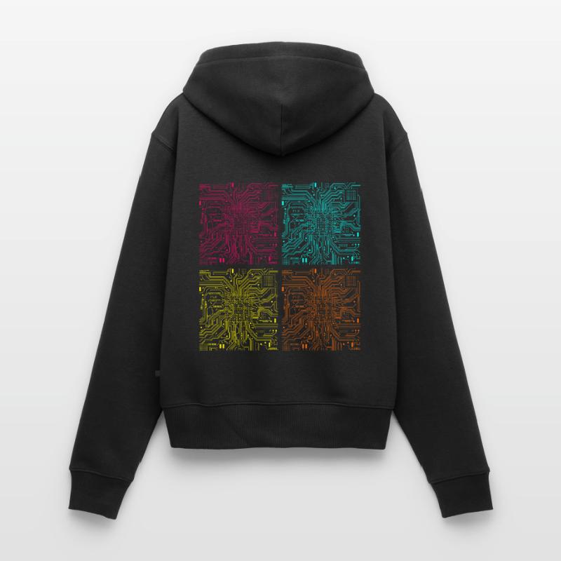 CPU processor computer scientist computer Women's Premium Organic Zip Hoodie