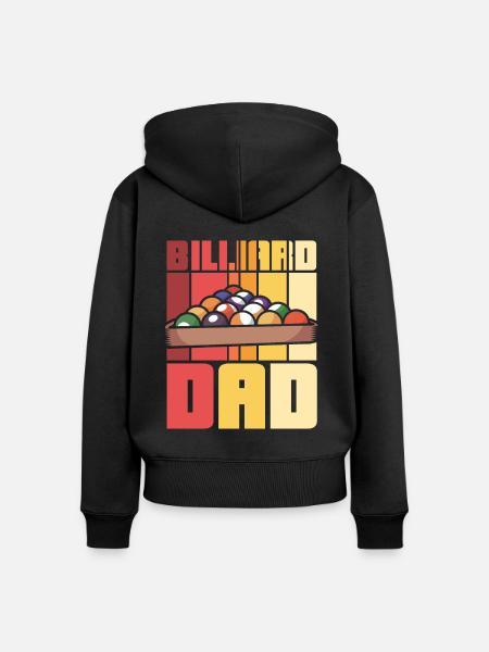 Billiard Dad - Frauen Premium Bio Zip Hoodie - Schwarz