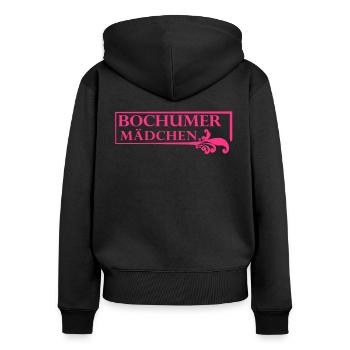 Bochum fille - Sweat à capuche zippé Premium bio Femme - noir - Dos - Julia (174cm)