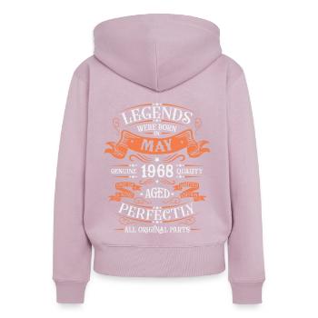 Jahre der Exzellenz Mai 1968 Geschenk - Frauen Premium Bio Zip Hoodie - Altrosa - Hinten - Julia (174cm)
