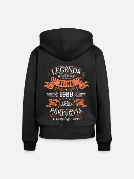 Legends 1989 - Frauen Premium Bio Zip Hoodie - Schwarz