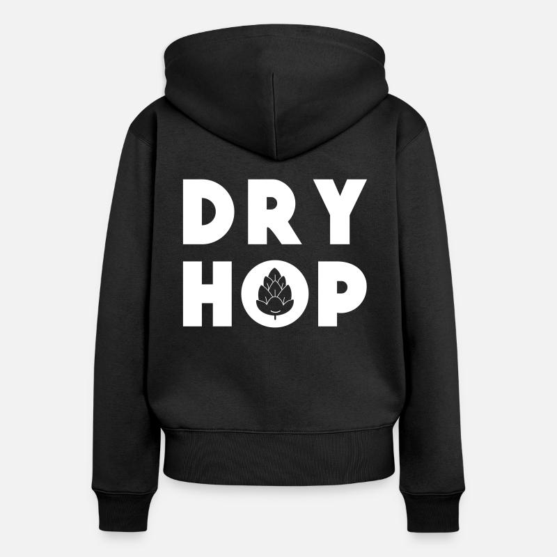 Houblon sec - Sweat à capuche zippé Premium bio Femme - noir