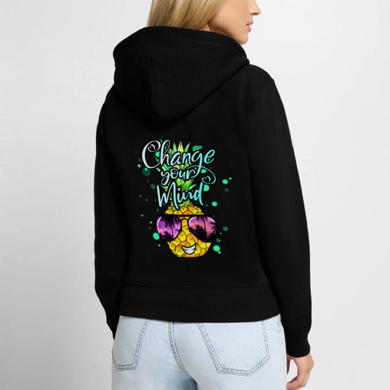 Pineapple changes your thinking Women's Premium Organic Zip Hoodie