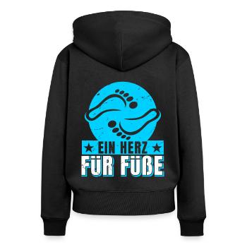 Fußpflegerin ein Herz für Füße Pediküre - Frauen Premium Bio Zip Hoodie - Schwarz - Hinten - Julia (174cm)