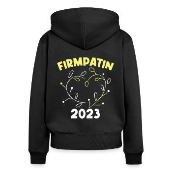 Firmpatin 2023 Firmung - Frauen Premium Bio Zip Hoodie - Schwarz - Hinten - Julia (174cm)