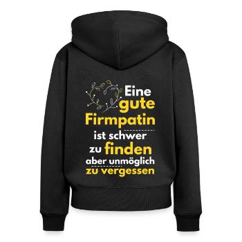 Eine gute Firmpatin ist schwer zu finden Firmung - Frauen Premium Bio Zip Hoodie - Schwarz - Hinten - Julia (174cm)