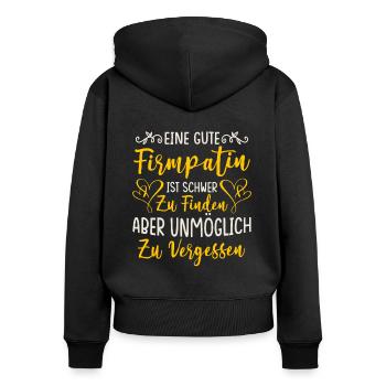 Eine gute Firmpatin ist schwer zu finden Firmung - Frauen Premium Bio Zip Hoodie - Schwarz - Hinten - Julia (174cm)