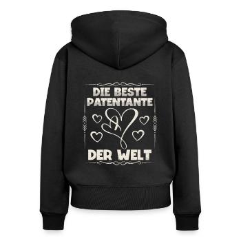 Die Beste Patentante der Welt Taufpatin - Frauen Premium Bio Zip Hoodie - Schwarz - Hinten - Julia (174cm)
