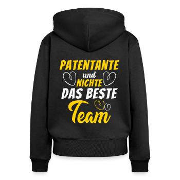 Patentante und Nichte Beste Team Taufpatin - Frauen Premium Bio Zip Hoodie - Schwarz - Hinten - Julia (174cm)
