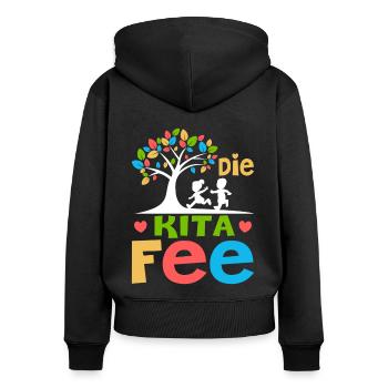 Erzieherin die Kita Fee Kindergarten - Frauen Premium Bio Zip Hoodie - Schwarz - Hinten - Julia (174cm)