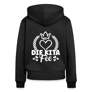 Erzieherin die Kita Fee Kindergarten - Frauen Premium Bio Zip Hoodie - Schwarz - Hinten - Julia (174cm)