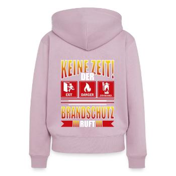 Der Brandschutz ruft Brandschutzbeauftragter - Frauen Premium Bio Zip Hoodie - Altrosa - Hinten - Julia (174cm)