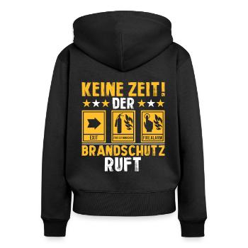 Der Brandschutz ruft Brandschutzbeauftragter - Frauen Premium Bio Zip Hoodie - Schwarz - Hinten - Julia (174cm)