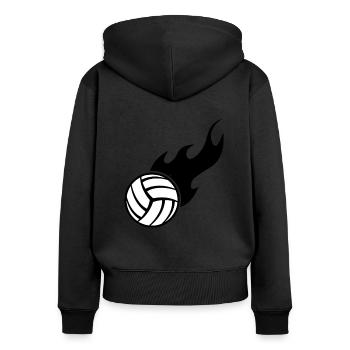 Volley-ball - Sweat à capuche zippé Premium bio Femme - noir - Dos - Julia (174cm)