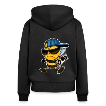 Bee Dj Cool - Women's Premium Organic Zip Hoodie - black - Back - Julia (174cm)