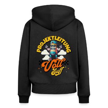 Projektleitung vollsuff Bier Saufen - Frauen Premium Bio Zip Hoodie - Schwarz - Hinten - Julia (174cm)
