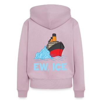 EW Titanic Croisière 1912 Croisière - Sweat à capuche zippé Premium bio Femme - rose poudré - Dos - Julia (174cm)