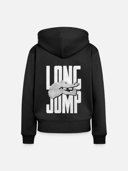 Weitsprung - Frauen Premium Bio Zip Hoodie - Schwarz