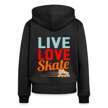 Inline skating - Women's Premium Organic Zip Hoodie - black - Back - Julia (174cm)
