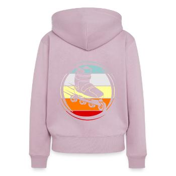 Inline skating - Women's Premium Organic Zip Hoodie - dusky pink - Back - Julia (174cm)