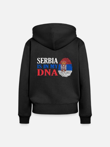 Serbien - Frauen Premium Bio Zip Hoodie - Schwarz