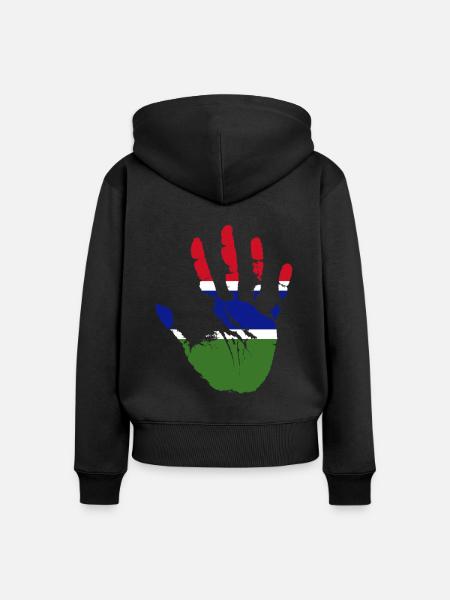 Gambia - Frauen Premium Bio Zip Hoodie - Schwarz