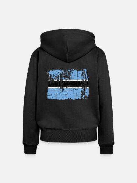 Botswana - Frauen Premium Bio Zip Hoodie - Schwarz