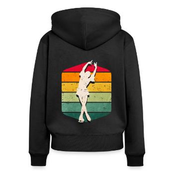Eiskunstlauf - Frauen Premium Bio Zip Hoodie - Schwarz - Hinten - Julia (174cm)
