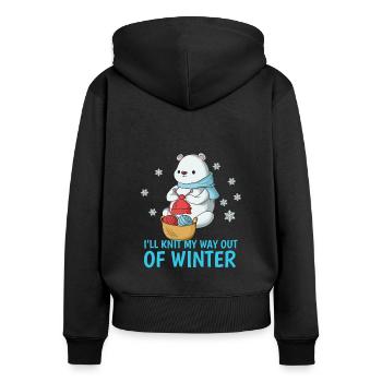 Humour - Sweat à capuche zippé Premium bio Femme - noir - Dos - Julia (174cm)