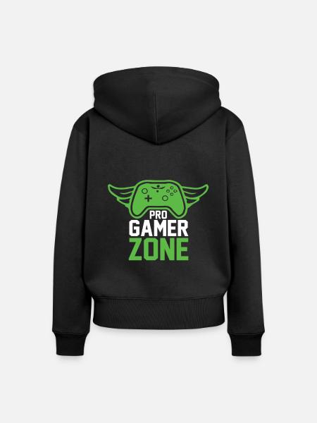 Gamer Zocker Player Geschenkidee - Frauen Premium Bio Zip Hoodie - Schwarz