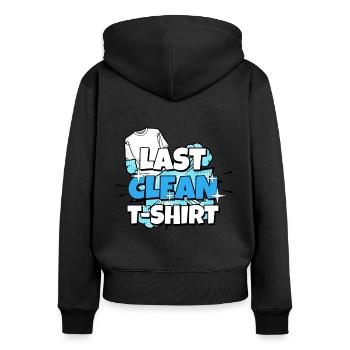Letzte Saubere T-Shirt - Frauen Premium Bio Zip Hoodie - Schwarz - Hinten - Julia (174cm)