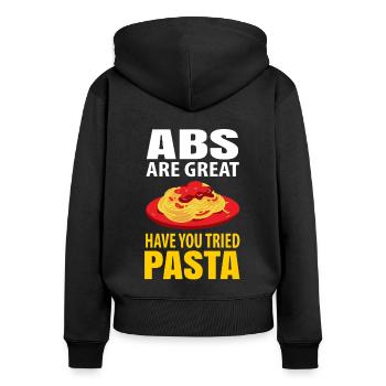 Pasta - Women's Premium Organic Zip Hoodie - black - Back - Julia (174cm)