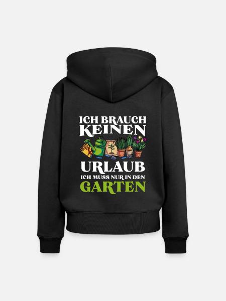Garten Urlaub - Frauen Premium Bio Zip Hoodie - Schwarz