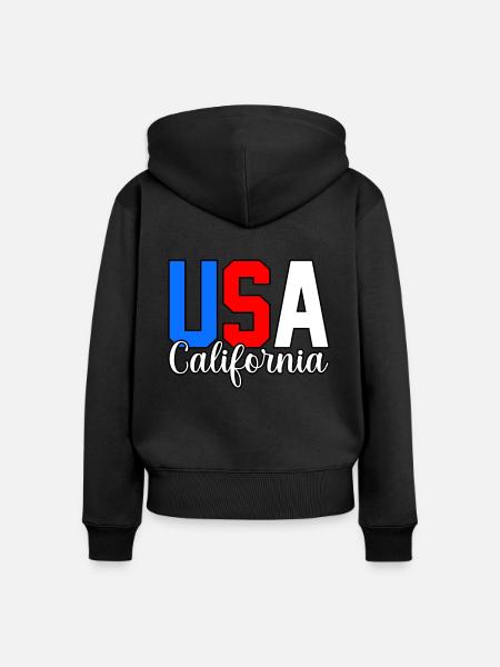 Usa Kalifornien Geschenk - Frauen Premium Bio Zip Hoodie - Schwarz