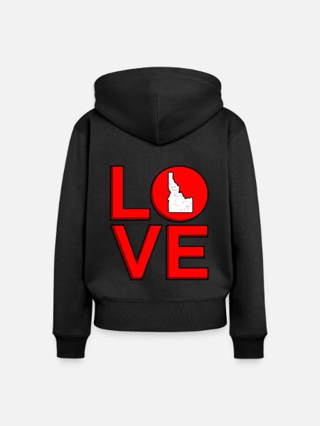 Liebe Idaho geschenk - Frauen Premium Bio Zip Hoodie - Schwarz