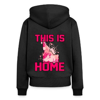 Startseite Idaho Geschenk - Frauen Premium Bio Zip Hoodie - Schwarz - Hinten - Julia (174cm)
