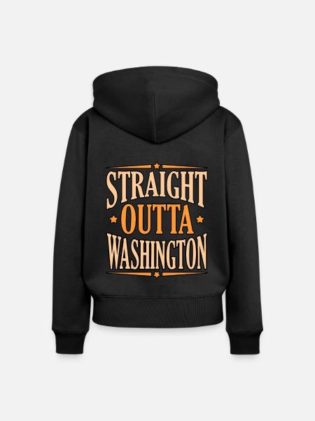 Washington reisegeschenk - Frauen Premium Bio Zip Hoodie - Schwarz