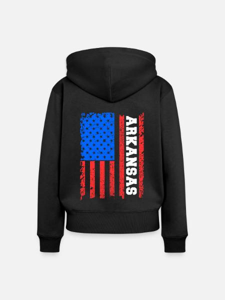Arkansas Usa flaggen geschenk - Frauen Premium Bio Zip Hoodie - Schwarz