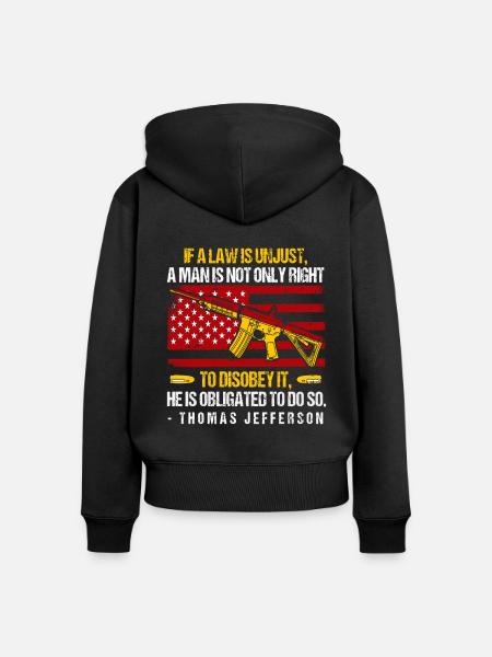 Thomas Jefferson - Frauen Premium Bio Zip Hoodie - Schwarz