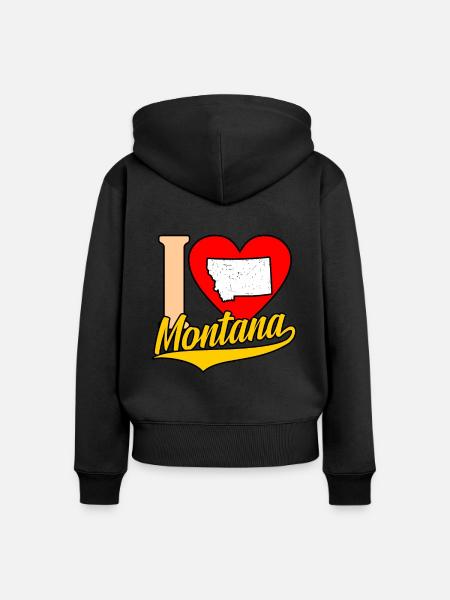 Herz montana geschenk - Frauen Premium Bio Zip Hoodie - Schwarz