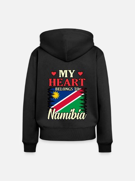 Namibia - Frauen Premium Bio Zip Hoodie - Schwarz