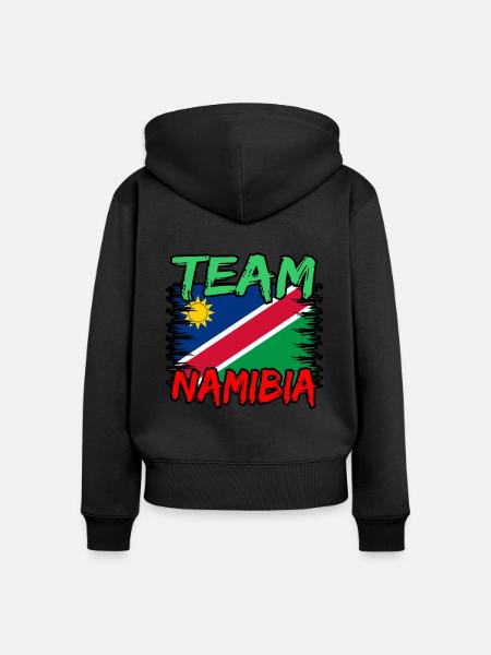 Namibia - Frauen Premium Bio Zip Hoodie - Schwarz