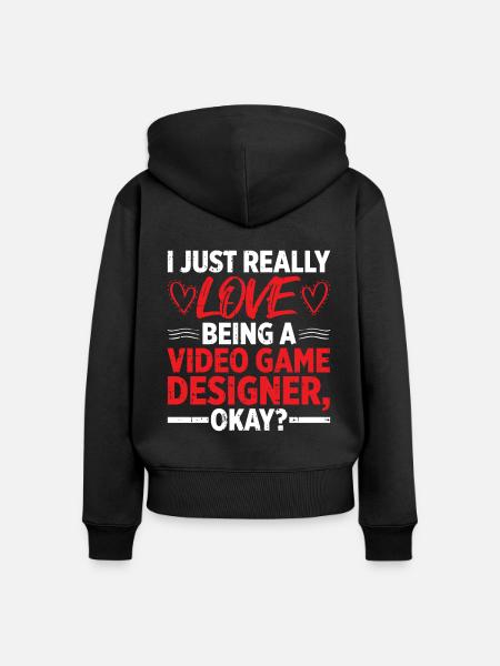 Video Game Designer - Frauen Premium Bio Zip Hoodie - Schwarz