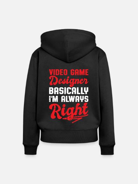 Video Game Designer - Frauen Premium Bio Zip Hoodie - Schwarz