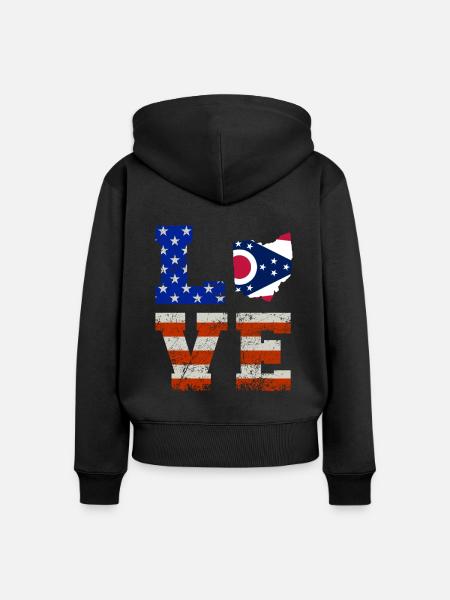 Ohio bewohner geschenk - Frauen Premium Bio Zip Hoodie - Schwarz
