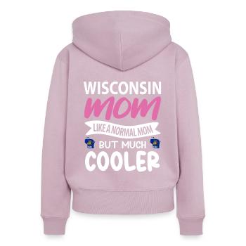 Wisconsin mutter geschenk - Frauen Premium Bio Zip Hoodie - Altrosa - Hinten - Julia (174cm)