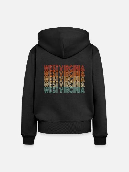 West Virginia Travels Geschenk - Frauen Premium Bio Zip Hoodie - Schwarz