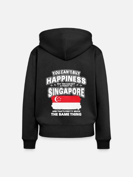 Singapur - Frauen Premium Bio Zip Hoodie - Schwarz