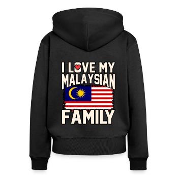 Malaisie - Sweat à capuche zippé Premium bio Femme - noir - Dos - Julia (174cm)