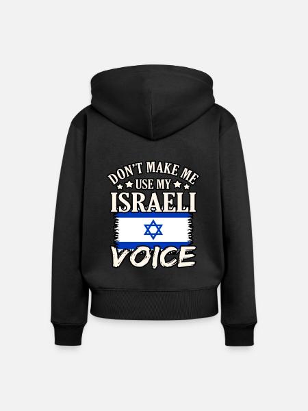 Israel - Frauen Premium Bio Zip Hoodie - Schwarz